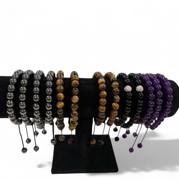 Aura Natural Stone Beaded Bracelet some with Swarovski Crystal - NWOT - Picture 2 of 16